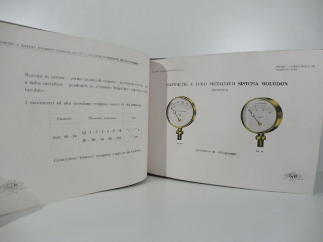 Società italiana manometri S. A., Milano. Catalogo